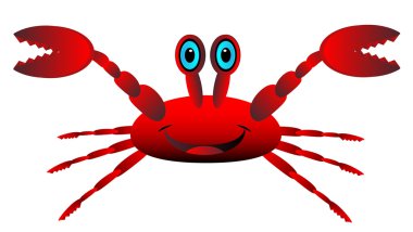 Red crab on white clipart