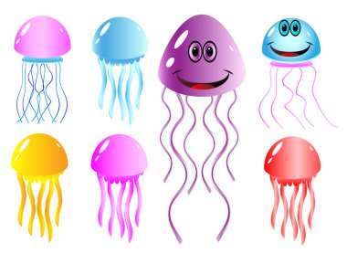 Set of jellyfish clipart