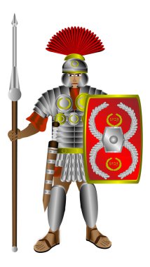 Roman centurion on white clipart