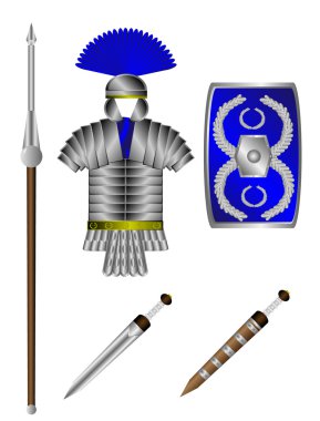 Armor and weapons of the Roman legionary clipart