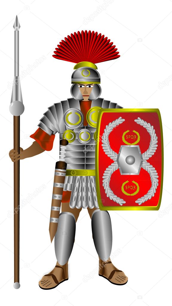 Roman centurion on white