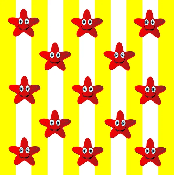 Patrón de estrellas de mar rojas — Archivo Imágenes Vectoriales