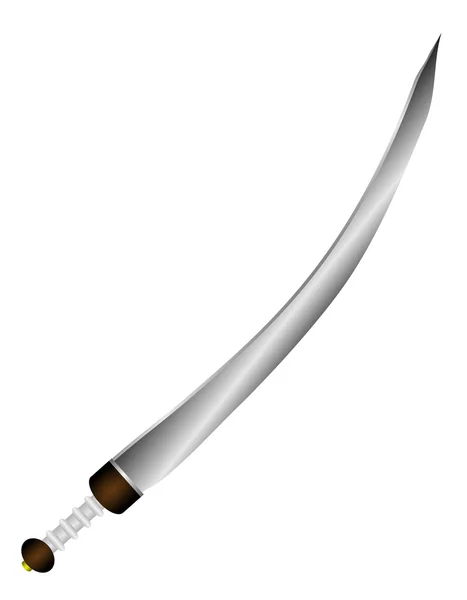 Curva espada árabe sobre blanco — Archivo Imágenes Vectoriales