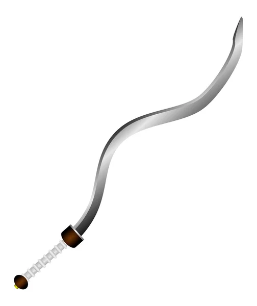 Courbe épée arabe sur blanc — Image vectorielle