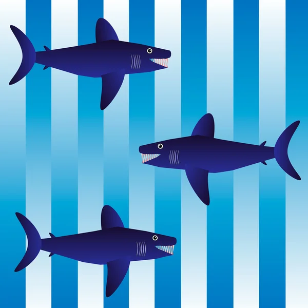 Hintergrund mit Haien — Stockvektor