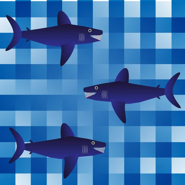 Background with sharks — Stock Vector