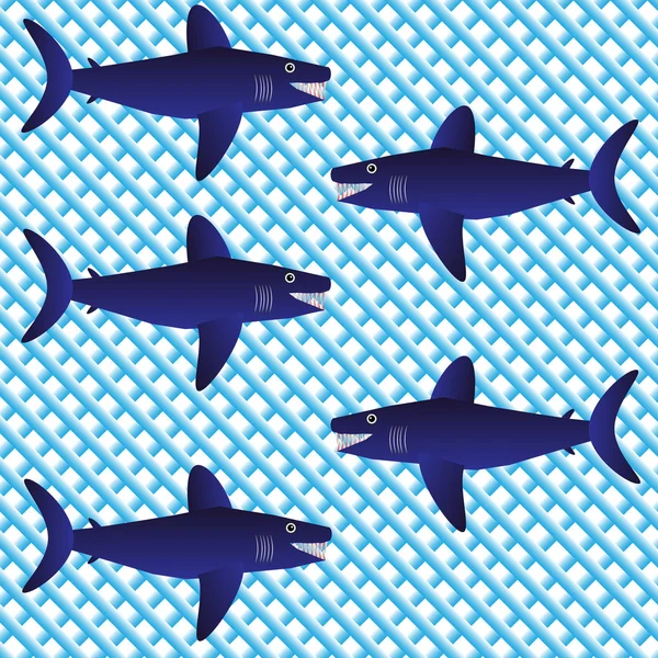 Antecedentes con tiburones — Vector de stock