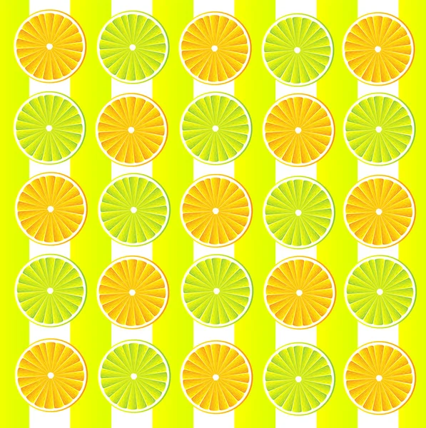 Portakal ve limon ile duvar kağıdı — Stok Vektör