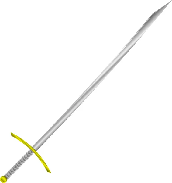 Espada sobre blanco — Vector de stock