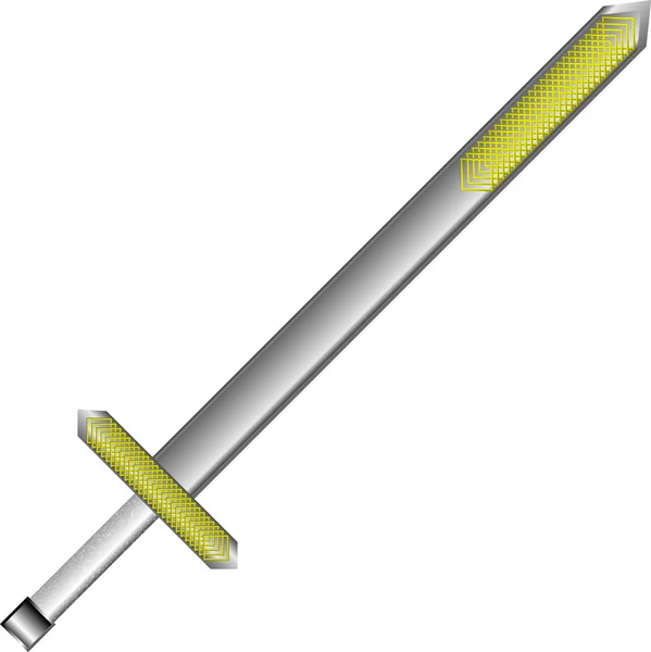 Epée ornée d'or sur blanc — Image vectorielle