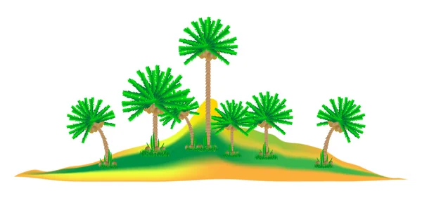 Тропический остров с пальмами на белом — стоковый вектор