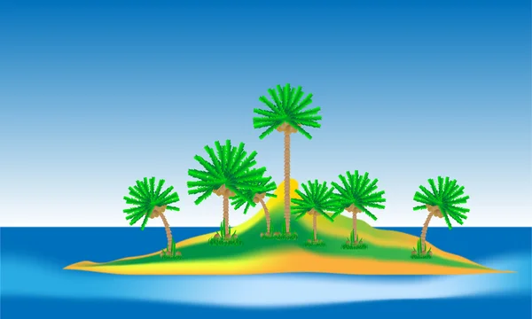 Isola tropicale — Vettoriale Stock
