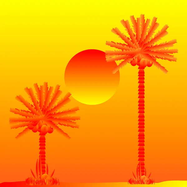 Пляж заходу сонця — стоковий вектор