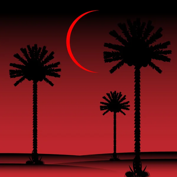 Ночь в пустыне — стоковый вектор