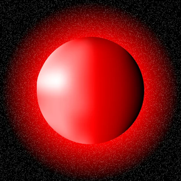 Röda planeten i rymden — Stock vektor