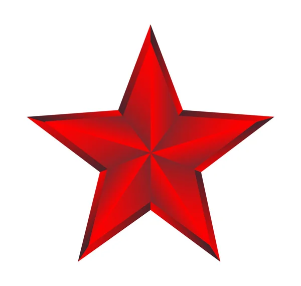 Estrella roja sobre blanco — Vector de stock