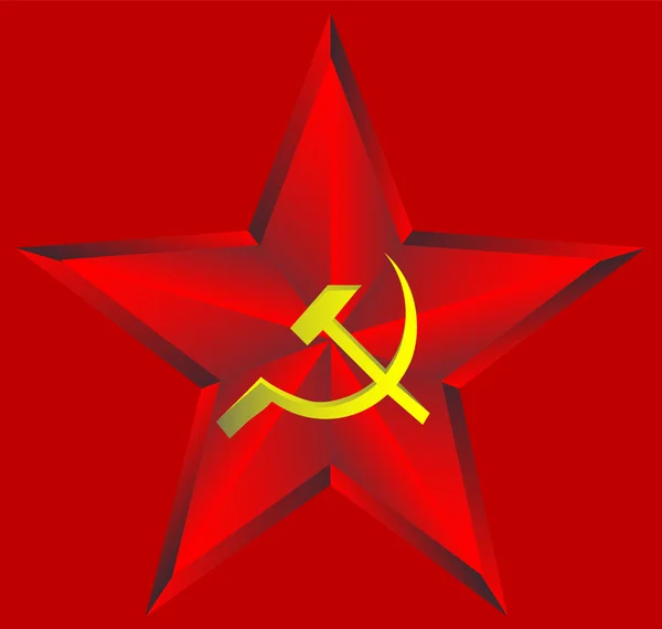 Red star on red background — Stock Vector