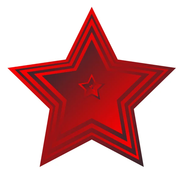 Roter Stern auf weißem Grund — Stockvektor