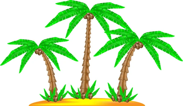 Île tropicale avec cocotier — Image vectorielle