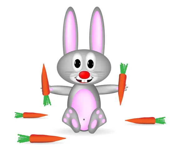 Kaninchen und Karotte — Stockvektor