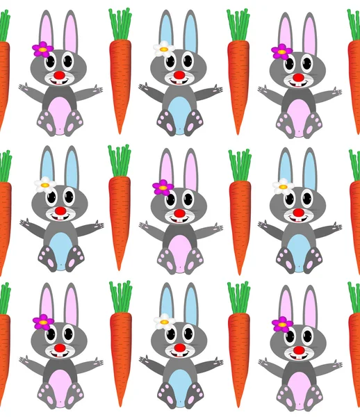 stock vector Background with rabbits and carrots