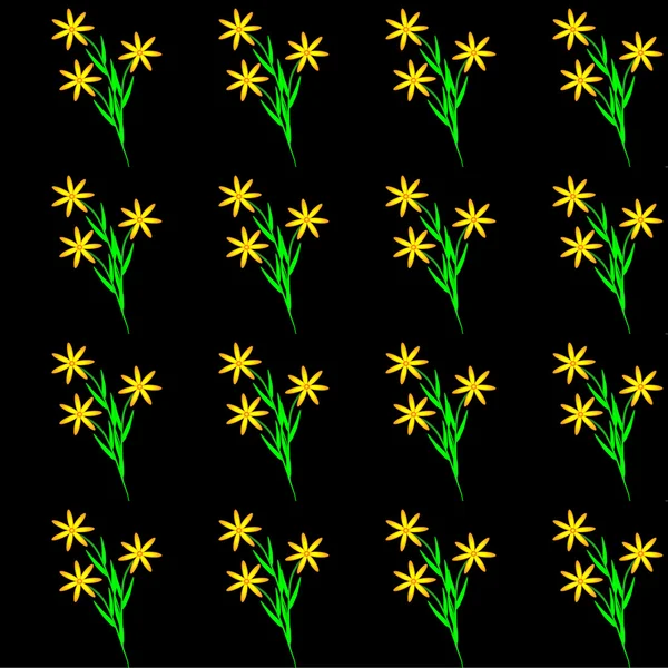 Çiçekler seamless modeli tekrarlamak — Stok Vektör