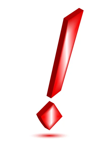 Červený vykřičník znamení — Stockový vektor