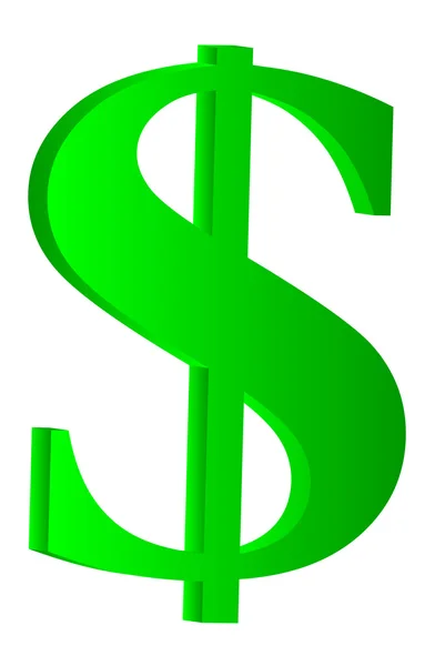 Signe vert du dollar — Image vectorielle