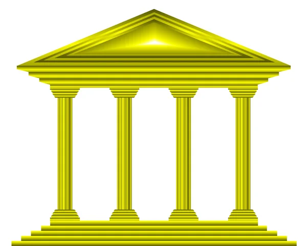 Icona della banca d'oro — Vettoriale Stock