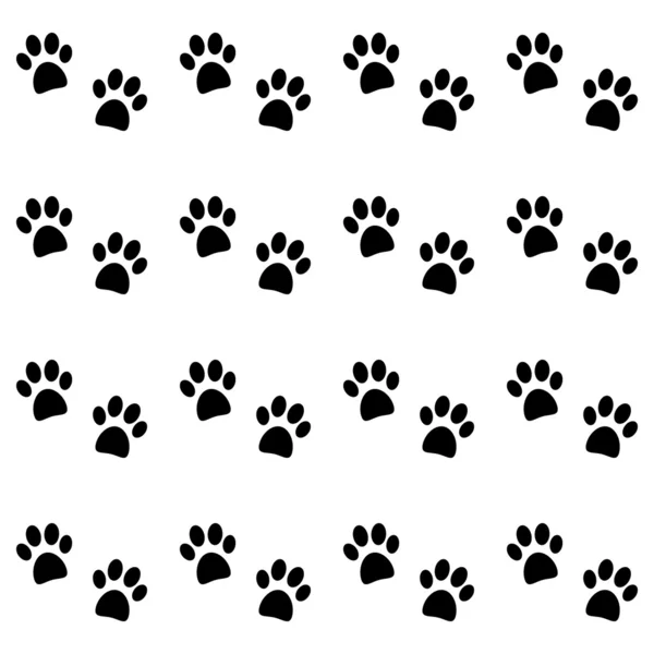 Arrière-plan avec des empreintes de pattes noires — Image vectorielle