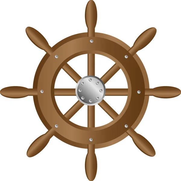 Ship steering wheel — Stock Vector