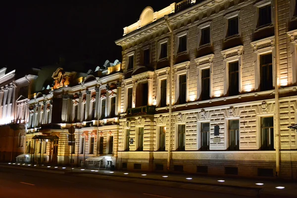 Vista nocturna de la calle en San Petersburgo —  Fotos de Stock