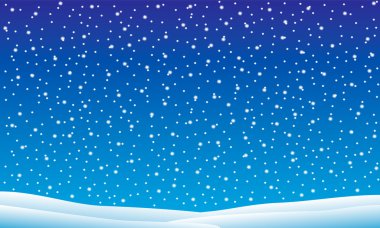 Winter landscape with falling snow clipart