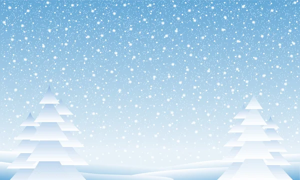 Paesaggio invernale con neve che cade — Vettoriale Stock