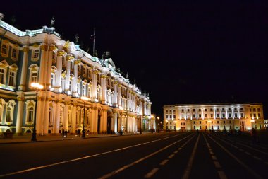 The State Hermitage Museum at night in St.Petersburg clipart