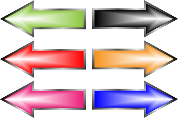 Ensemble de boutons fléchés — Image vectorielle