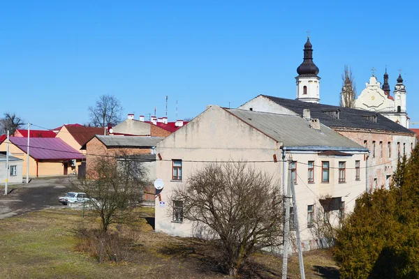 View of the old part of Pinsk in sunny spring day — Stock Photo, Image