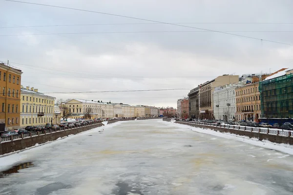 Río Fontanka en invierno, San Petersburgo — Foto de Stock