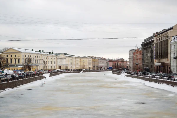丰坦卡河运河，在冬天，圣彼得堡 — 图库照片