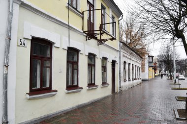 Street in the old part of Brest clipart