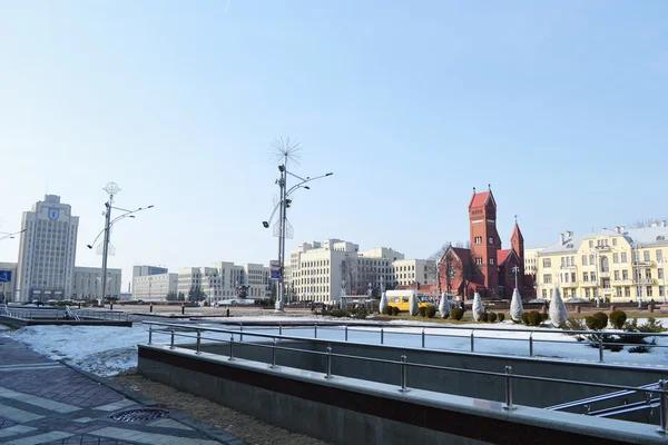 Vista de la Plaza de la Independencia en Minsk —  Fotos de Stock