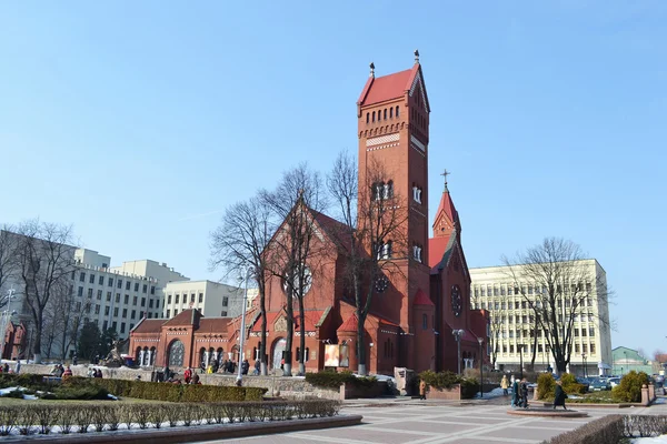 Igreja Católica no centro de Minsk — Fotografia de Stock