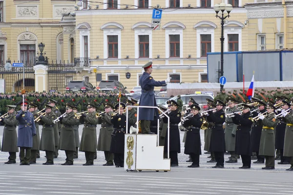 Victory Day parade rehearsal — Stock Photo, Image