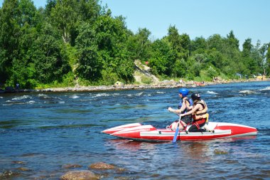 Whitewater rafting clipart