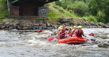 Whitewater rafting clipart