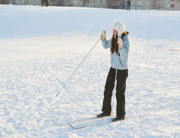 stock image Woman skier