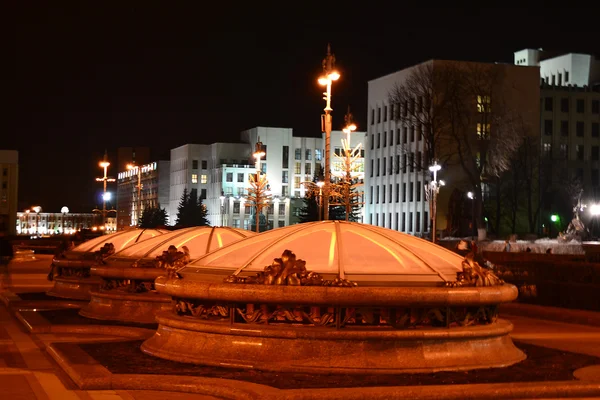 Independence Square. Night cityscape of Minsk — Stock Photo, Image