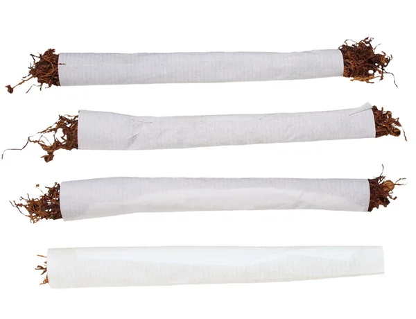 Установить сигаретный табак изолированы на белом фоне — стоковое фото