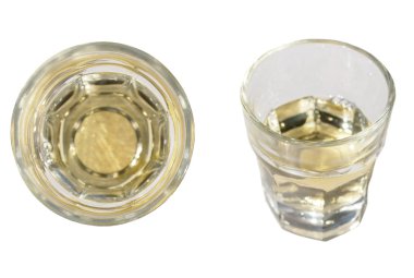 Old glass brandy isolated over white background clipart