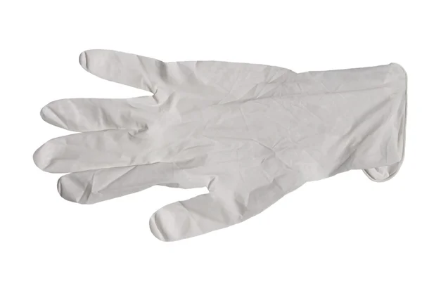 Латексна хірургічна рукавичка ізольована на білому тлі — стокове фото